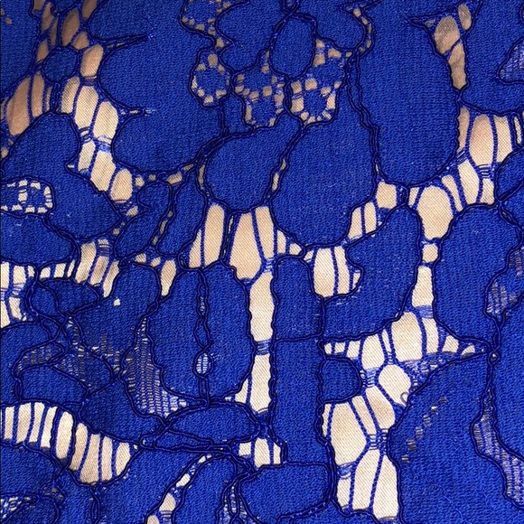 Blue off the shoulder dress. - Picture 4 of 6